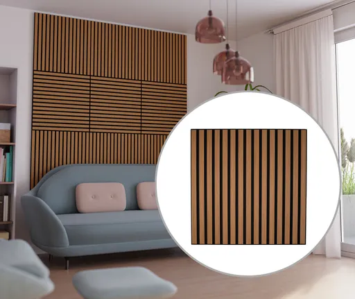 HORI WALL Akustik Dekor Wandpaneele Natural Oak geölt quadratisch