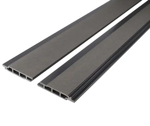 HORI WPC Fassadenverkleidung Hohlkammer grau glatt/gebürstet 129x20mm