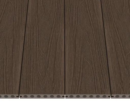NewTechWood Terrassendielen WPC Hohlkammer Deluxe Ipe Holzstruktur gebürstet / glatt gebürstet Co-Extrudiert 22,5 x 138 mm