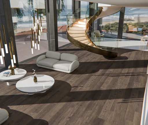D-SYN Eiche Schlosspark Klick-Hartvinylboden Rigid SPC geräuchert Landhausdiele Holzstruktur