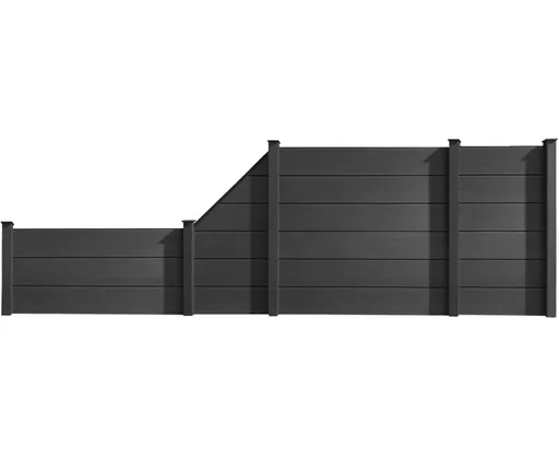 HORI WPC Sichtschutzzaun Stecksystem glatt / glatt XXL