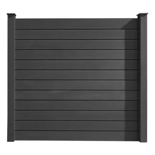 HORI WPC Sichtschutzzaun Stecksystem glatt / glatt Komplettset