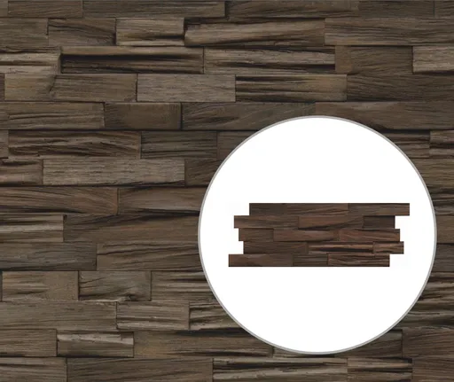 INDO Echtholz Wandverkleidung 3D Holzverblender Axewood Charred