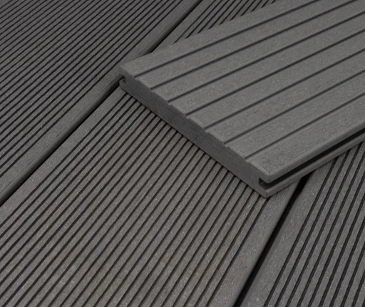 HORI Terrassendielen Komplettset WPC/BPC Vollprofil massiv grau