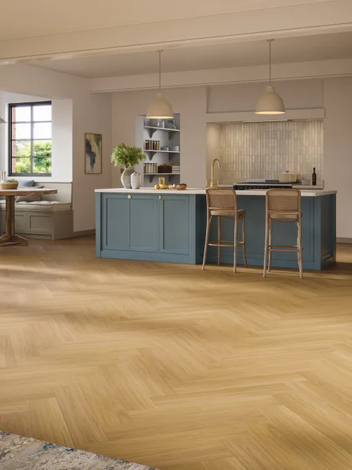 PARADOR Klick-Vinylboden SPC Trendtime 3 SPC Eiche Oxford karamellbraun Seidenmatte Struktur Fischgrät
