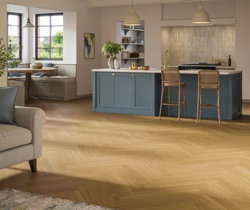 PARADOR Klick-Vinylboden SPC Trendtime 3 SPC Eiche Oxford karamellbraun Seidenmatte Struktur Fischgrät