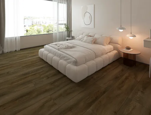 HORI Klebe-Vinylboden massiv Mocha Chocolate Eiche Holzstruktur Landhausdiele