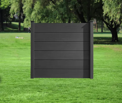 HORI WPC Sichtschutzzaun Stecksystem glatt / glatt XXL Komplettset