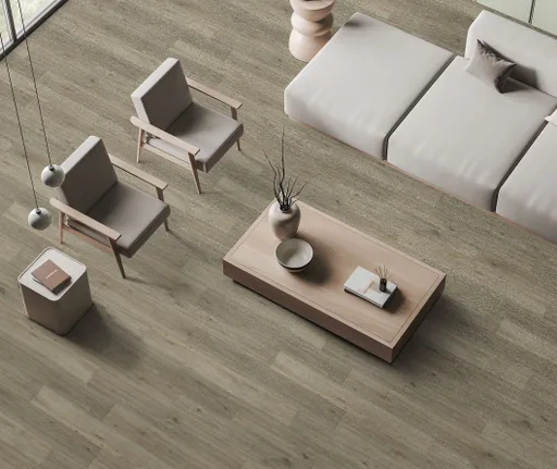 HORI Klebe-Vinylboden massiv Eiche rustikal grau beige Canberra Holzstruktur Landhausdiele