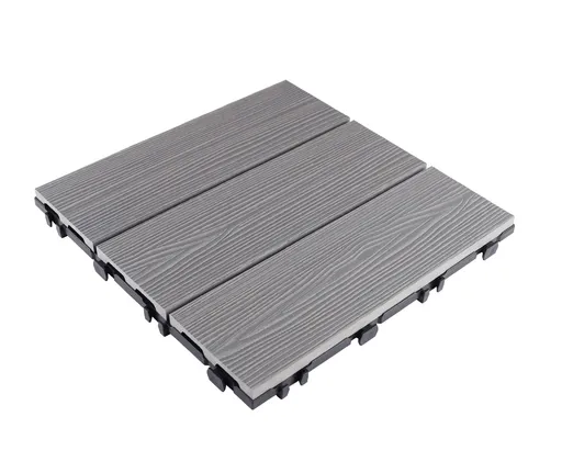 HORI WPC Klickfliese grau Brush 3 Dielenoptik 30 x 30