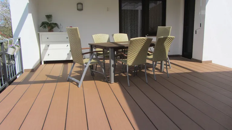 Megawood Terrassendielen Komplettset WPC Jumbo Premium massiv nussbraun 8