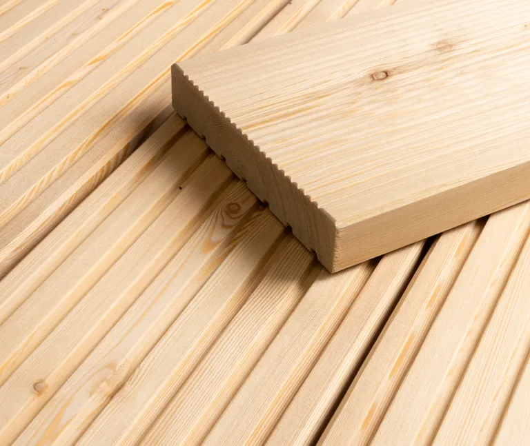 HORI Terrassendielen Komplettset sibirische Lärche Kombi-Profil 27x142mm 2