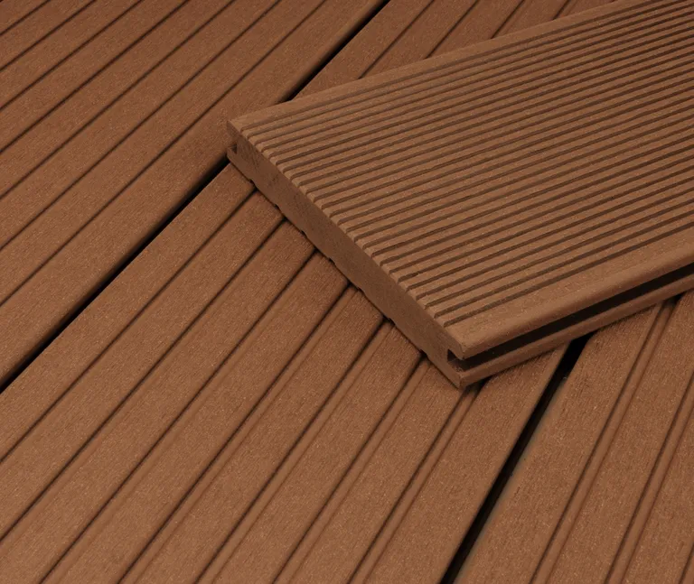 HORI Terrassendielen Komplettset BPC Vollprofil massiv hellbraun 0
