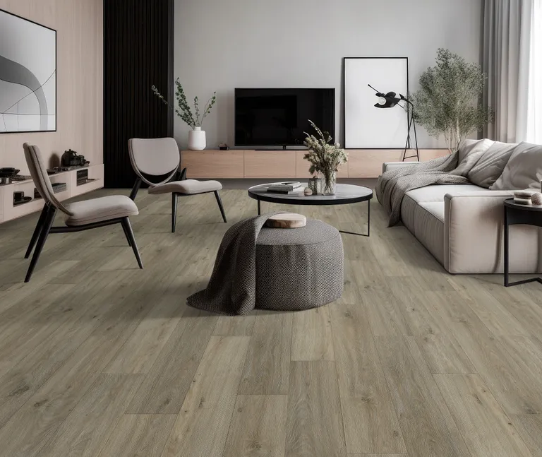 HORI Klebe-Vinylboden massiv Eiche rustikal grau beige Canberra Holzstruktur Landhausdiele 4