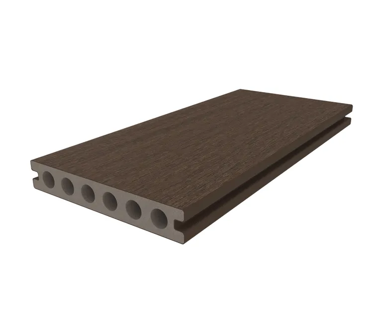 HORI Terrassendiele WPC Hohlkammer Co-Extrudiert tiefe Struktur 22,5 x 138 mm Dunkelbraun 1