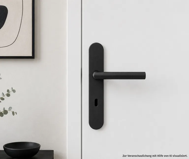 HORI Langschild Türgriff Edelstahl Black Frosted 1