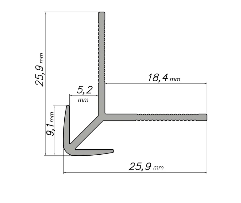 MODEE Wandprofil Außenprofil Titanium 1