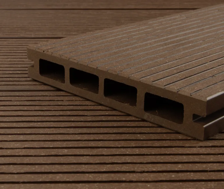 HORI Terrassendielen Komplettset WPC Bali Hohlkammer dunkelbraun einseitig geriffelt 20 x 120 mm 7