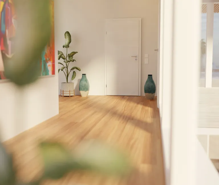 HORI Schallschutztür Wohnungseingangstür CPL Eiche weiß quer SK1 Vollspan Designkante 6