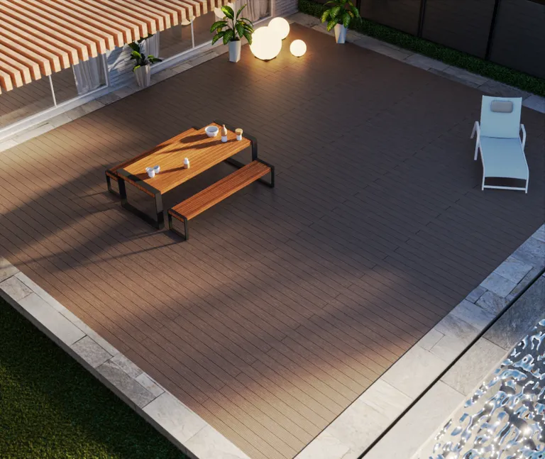 HORI Terrassendielen WPC/BPC Vollprofil massiv braun 20 x 145 mm 8