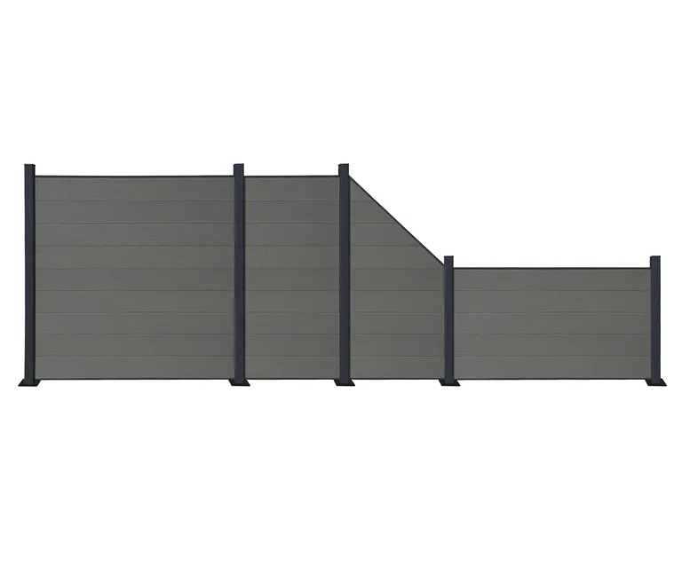 HORI WPC Sichtschutzzaun Stecksystem Safety Schutzummantelung Schmal Anbauset 2