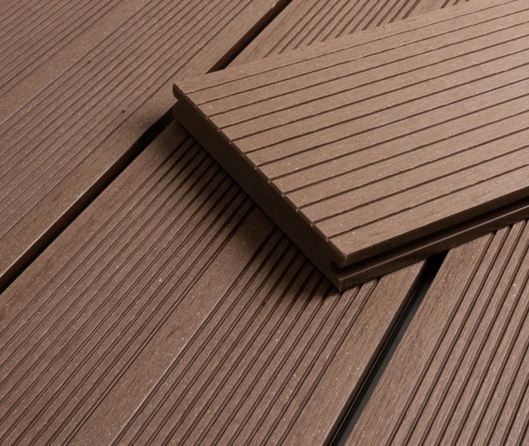 HORI Terrassendielen Komplettset WPC Bali Massiv dunkelbraun beidseitig geriffelt 20 x 140 mm 4