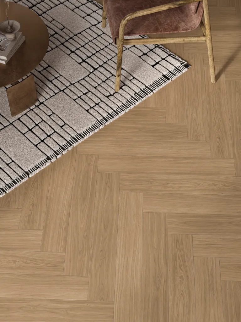 PARADOR PVC freier Klick-Designboden Modular One Eiche Artemis karamellbraun Eleganzstruktur Fischgrät 5
