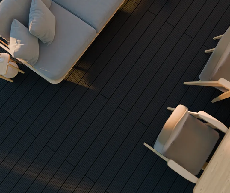 HORI Terrassendielen WPC Mauritius massiv anthrazit grob / fein geriffelt 20 x 140 mm 7