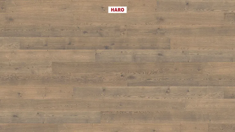 HARO Parkett 4000 Eiche tabakgrau Sauvage retro strukturiert Landhausdiele 2. Wahl 1