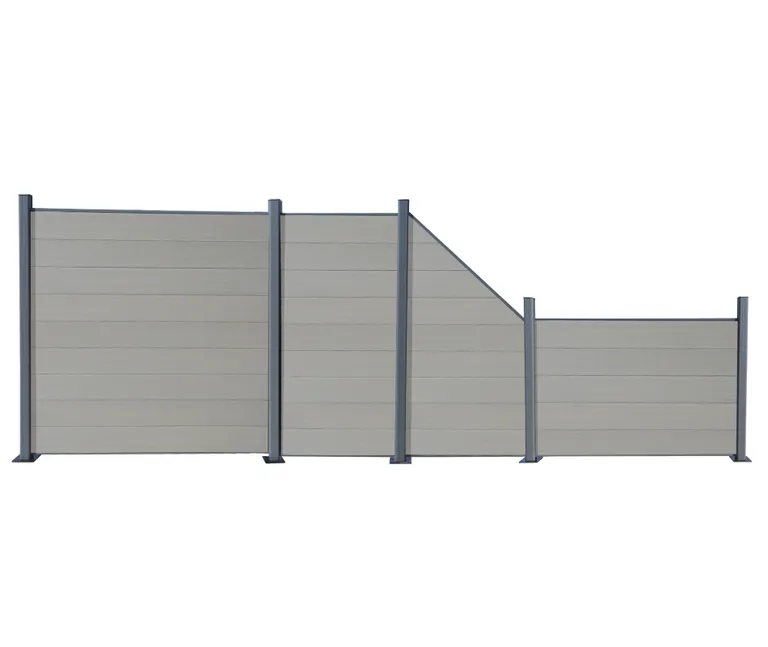 HORI WPC Sichtschutzzaun Stecksystem Safety Schutzummantelung Schrägelement 2