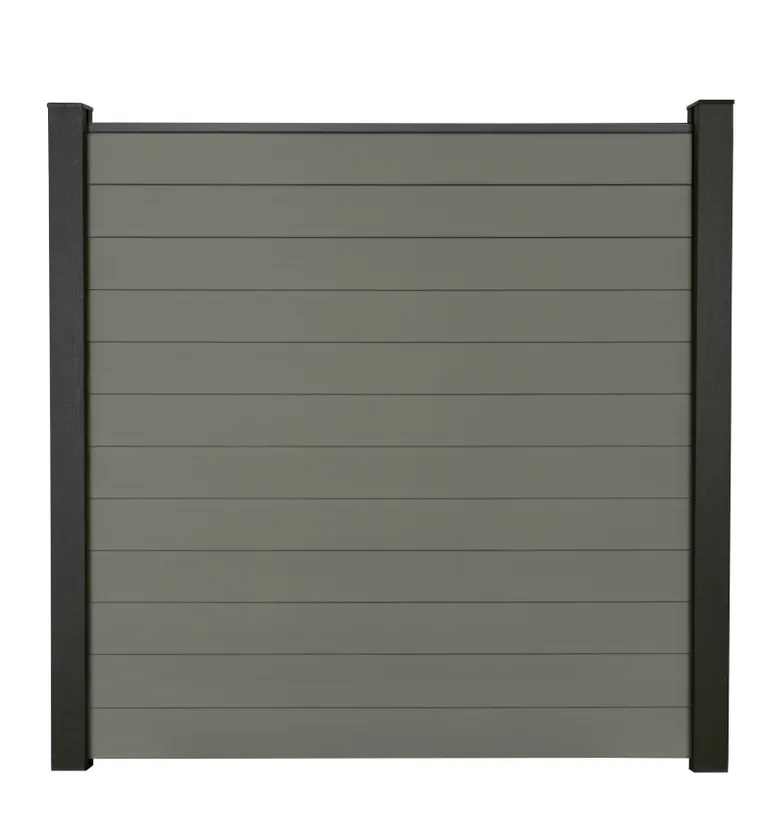 GroJa WPC/BPC Solid Sichtschutzzaun Stecksystem mit WPC/BPC Pfosten Komplettset 2