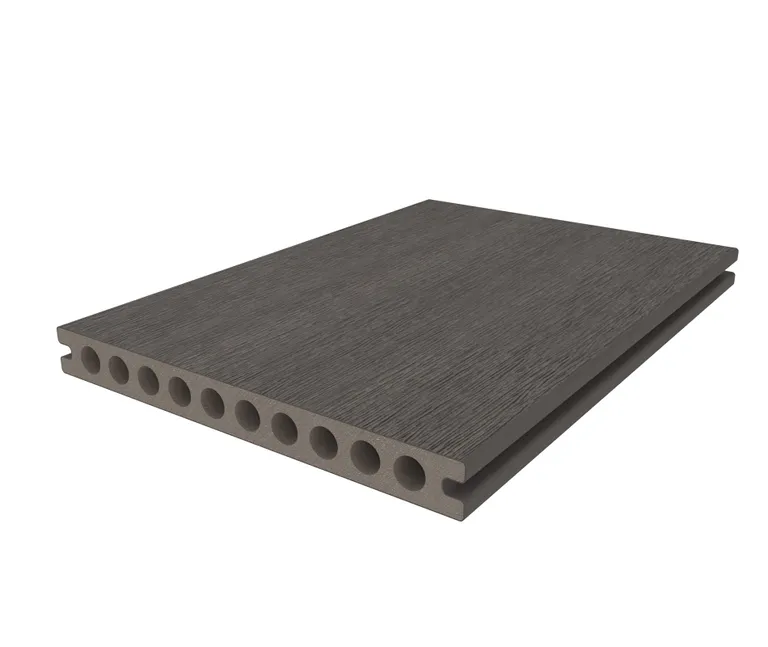 HORI Terrassendiele WPC Hohlkammer Co-Extrudiert tiefe Struktur 22,5 x 210 mm Grau 1