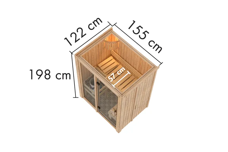 Karibu System-Sauna Avari Fronteinstieg 68 mm 3