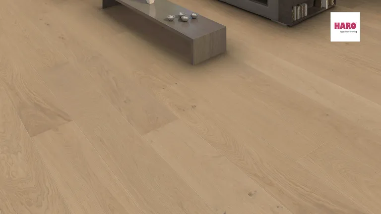 HARO Parkett 4000 Eiche sandgrau strukturiert Markant Landhausdiele 1