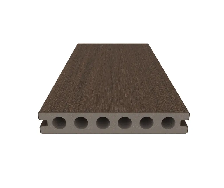 NewTechWood Terrassendielen WPC Hohlkammer Deluxe Oldwood Ipe Holzstruktur gebürstet / glatt gebürstet Co-Extrudiert 22,5 x 138 mm 1