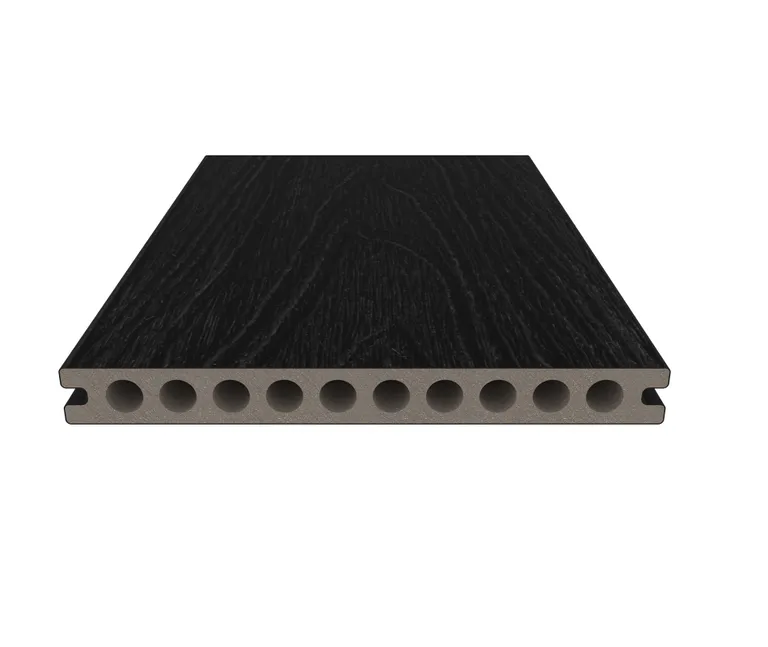 NewTechWood Terrassendielen WPC Hohlkammer Gigante Ebony Holzstruktur gebürstet / glatt gebürstet Co-Extrudiert 22,5 x 210 mm 3