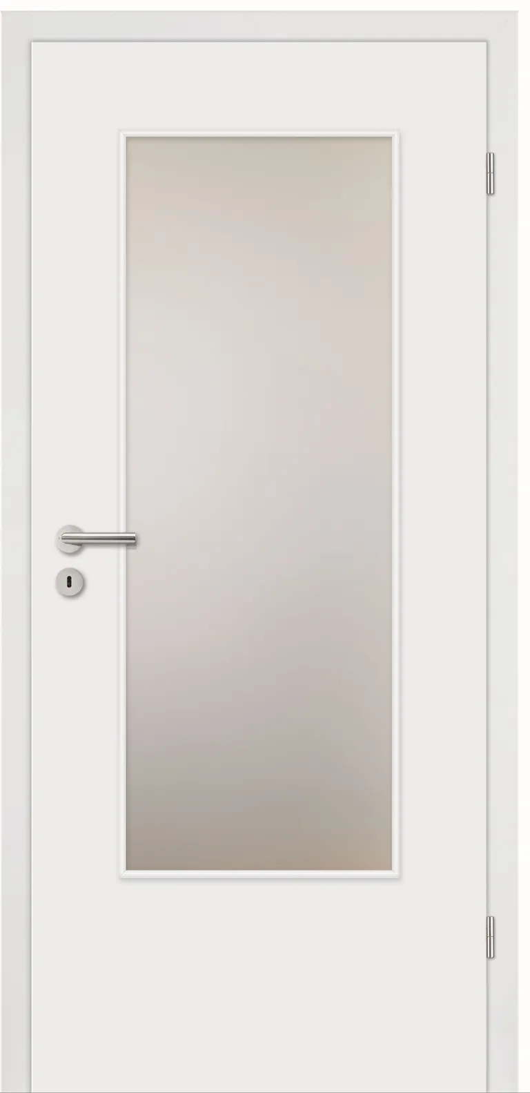 HORI Zimmertür Weißlack RAL9010 mit Lichtausschnitt Eckkante 0