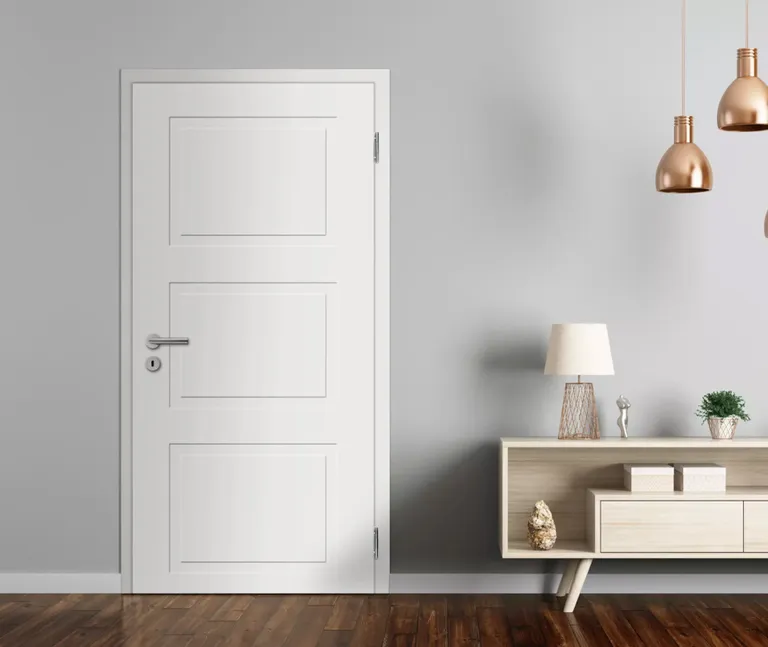 HORI Schallschutz Wohnungseingangstür Alicante 3 Weißlack RAL9010 SK1 Eckkante Vollspan 1