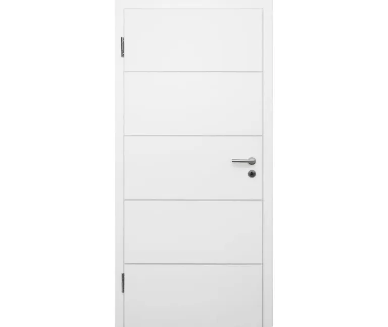 HORI Schallschutz Wohnungseingangstür Valencia Signalweiß RAL9003 SK1 Designkante Vollspan Komplettset 0