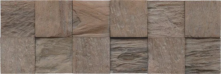 INDO Echtholz Wandverkleidung 3D Holzverblender Teak Mixed Cube Java Sun Bleached 3