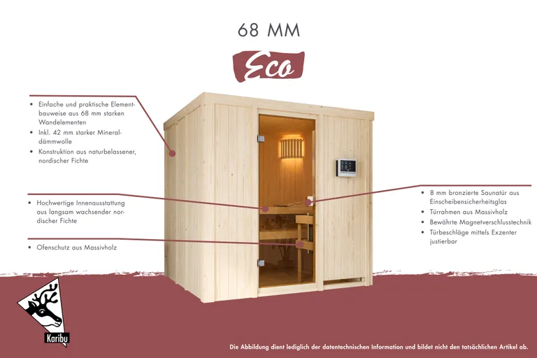 Karibu System-Sauna Bodo Eckeinstieg 68 mm 3