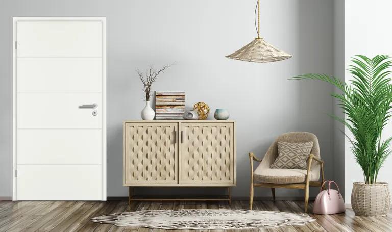 PRÜM Zimmertür Royal RY-251 Weißlack RAL9010 Röhrenspanplatten Eckkante 1