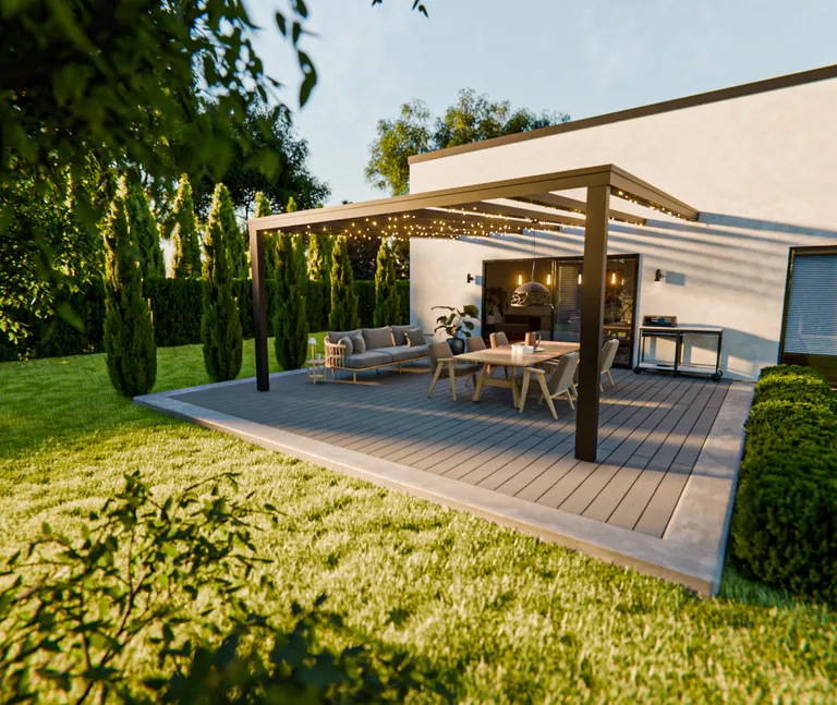 HORI Terrassendielen Komplettset WPC Kuba Hohlkammer grau geriffelt/glatt gebürstet 7