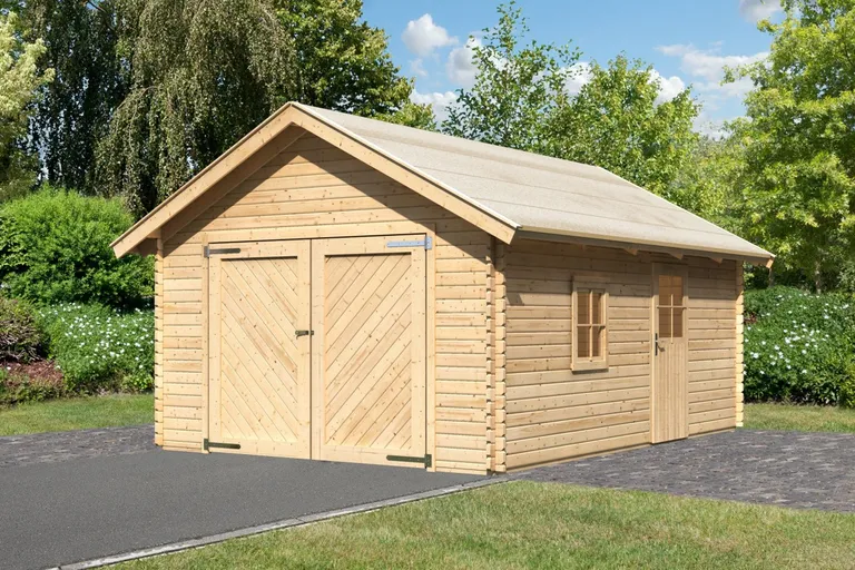 Karibu Blockbohlengarage Satteldach 3