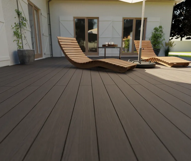 HORI Terrassendiele WPC/BPC Apex Massiv dunkelbraun 24 x 140 mm 1