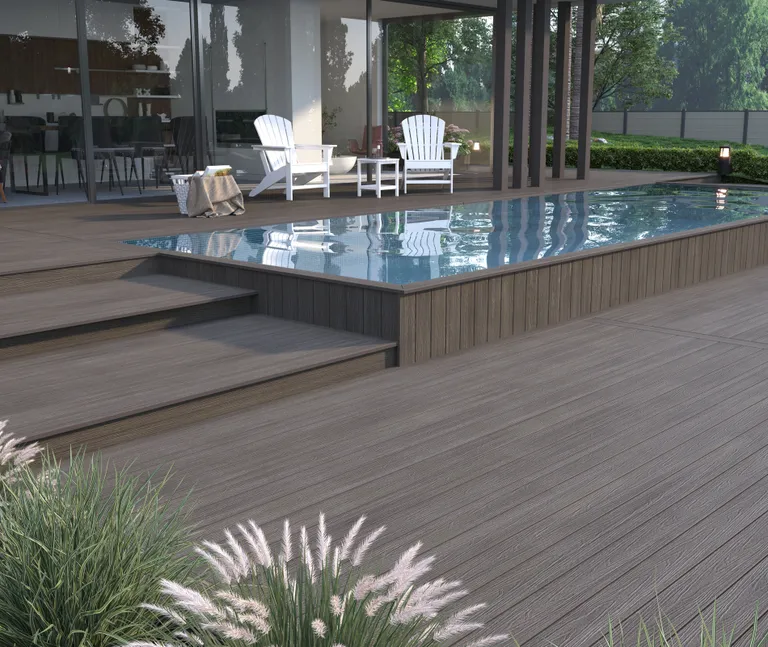 HORI Terrassendiele WPC Massiv Wood Feeling Co-Extrudiert XL 22,5x210mm grau 4