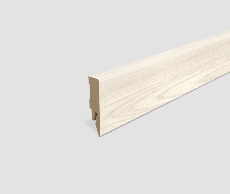 EGGER MDF-Kern Sockelleiste L610 passend zu Fußboden Sheffield Akazie weiss 0