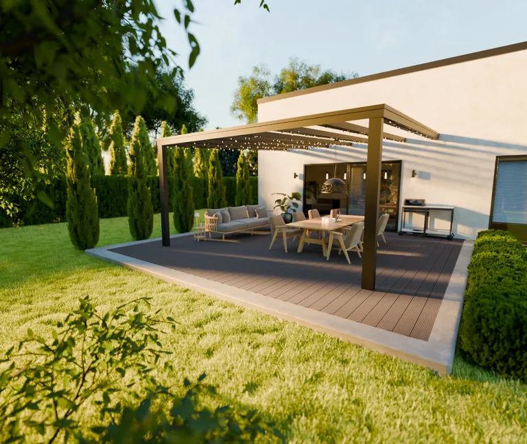 HORI Terrassendielen WPC Malta Hohlkammer grau fein geriffelt / grob genutet 21 x 145 mm 3