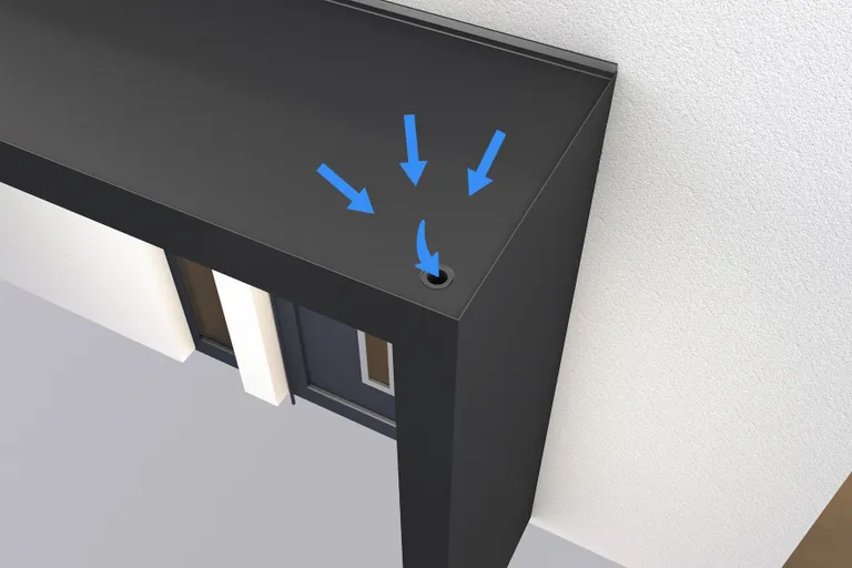 Gutta Vordach Haustür mit Seitenteil BS PLUS aluminium 3