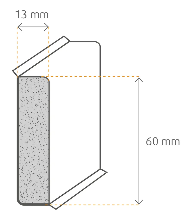 HORI MDF-Kern Sockelleiste Uni weiß mit Dichtlippe 1